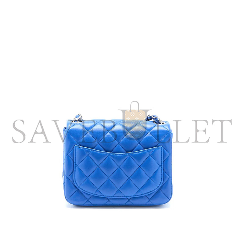 CHANEL QUILTED LAMBSKIN LEATHER CLASSIC SQUARE MINI FLAP BAG AS1115 (17*13.5*8cm)